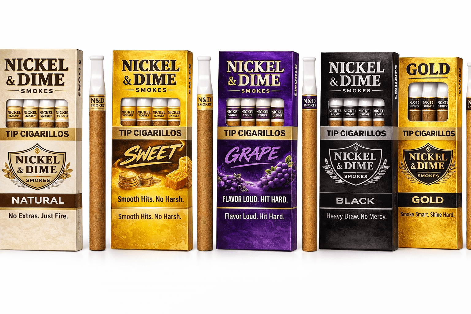 Nickel & Dime Natural Tip Cigarillos