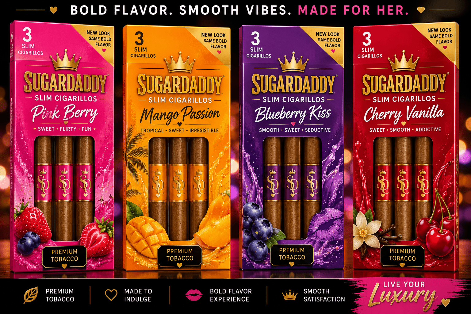 Sugar Daddy Slim Cigarillos Pink Berry