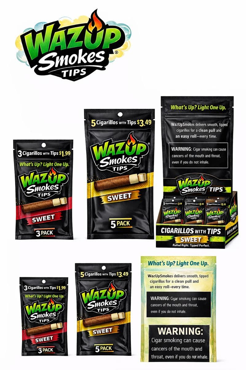 Wazup Smokes box packaging